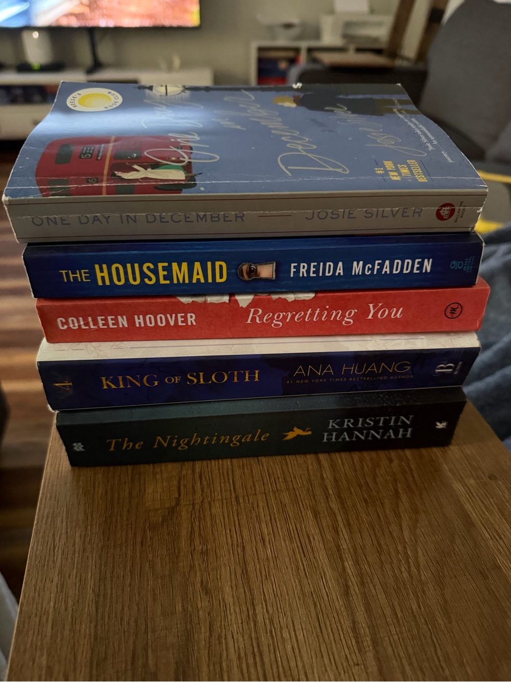 Stack of 5 Popular Paperback Novels - Blue, Red, Navy